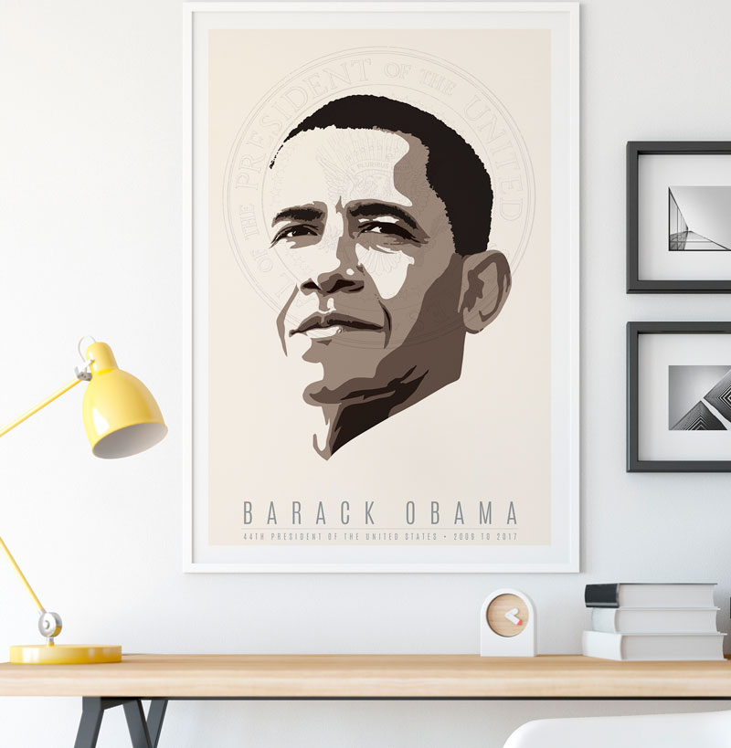 Obama Poster President Barak Obama 2009-2017 Classic, Barack Obama Posters, Barack Obama Prints, Obama Poster Black And White, Obama Art And Collectible, US Presidents Poster