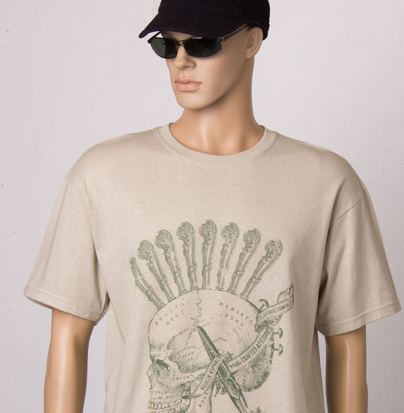 Steampunk T-shirts, Steampunk T-shirt Mohawk Skull, Steampunk Graphic Tee, Steampunk Mens Shirt, Steampunk Clothing, Vintage Steampunk T-shirts, Skull T-shirts, Skull Graphic T-shirts