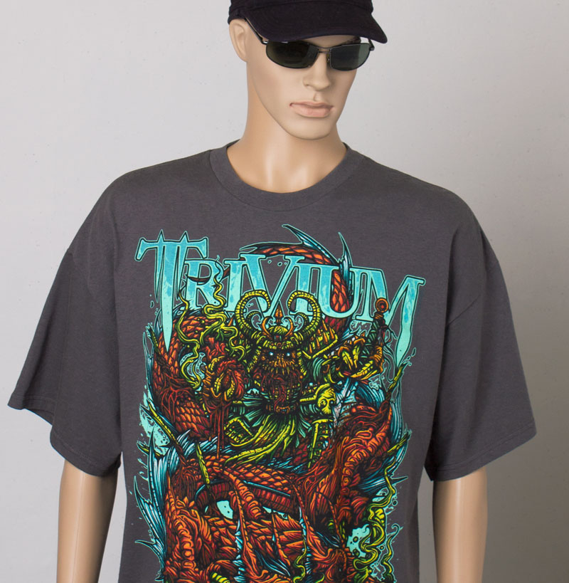 Trivium Dragon Horned Skull Men's T-shirt, Trivium Dragon T-shirt, Vintage Metal Shirts, Heavy Metal Fashion, Heavy Metal Style Clothing, Metal Tees, Music Tees