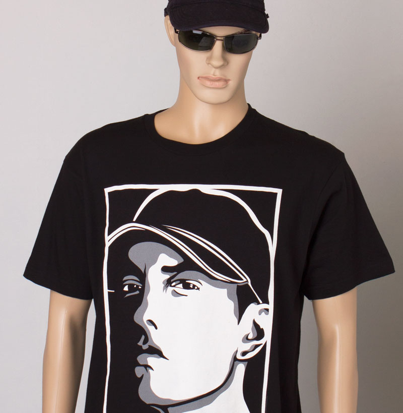 Eminem T-Shirt, Eminem Portrait Men's T-shirt, Hip Hop Artists T-shirts, Rap T-shirts Vintage, Rap Merchandise Clothing