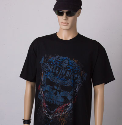 Skull Tattoo T-shirt Hell In Riot, Skull Shirt, Goth T-shirts, Gothic Shirts, Gothic Clothing
