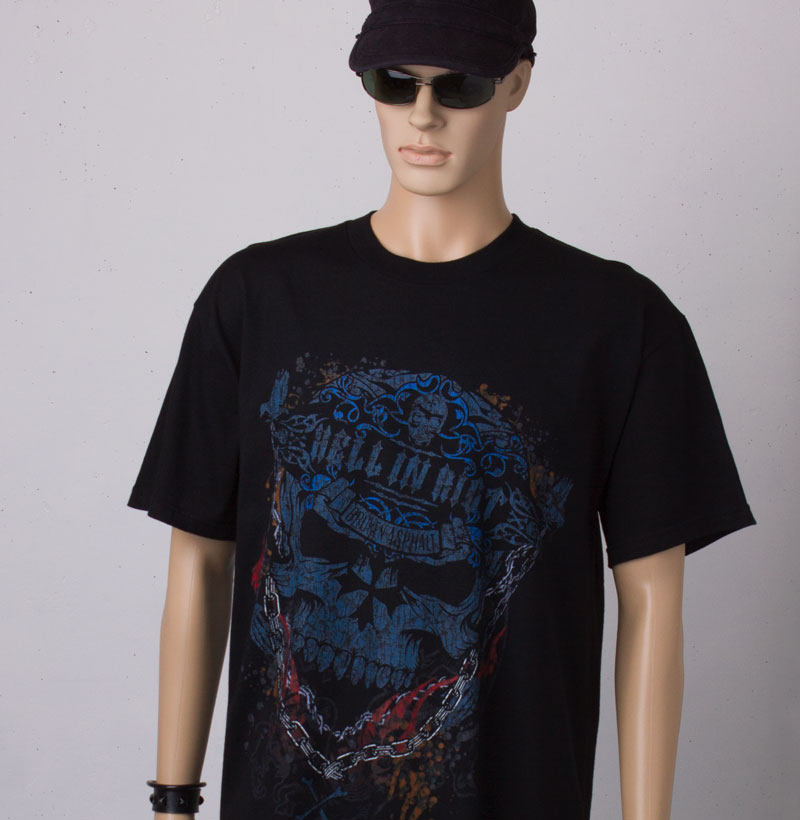 Skull Tattoo Men's T-shirt Hell In Riot, Skull T Shirt Man, Skull Tees, Man Skull Shirt, Skull Man, Skull Clothing For Man, Skull Bike Tee, Daft Punk Metal, Daft Punk T Shirt, Daft Punk Shirt, Man Misfit Skull T Shirt, Riot Heavy Shirt, Rocker Shirt