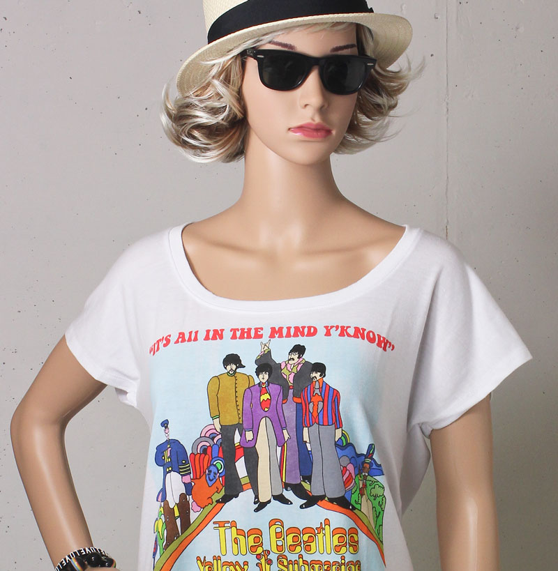 The Beatles Yellow Submarine Women's T-shirt, The Beatles Yellow T-shirt Women, Beatles T-shirt Womens, Beatles Merchandise, Beatles Cartoon T-shirt, John Lennon, Paul McCartney, George Harrison, Ringo Starr